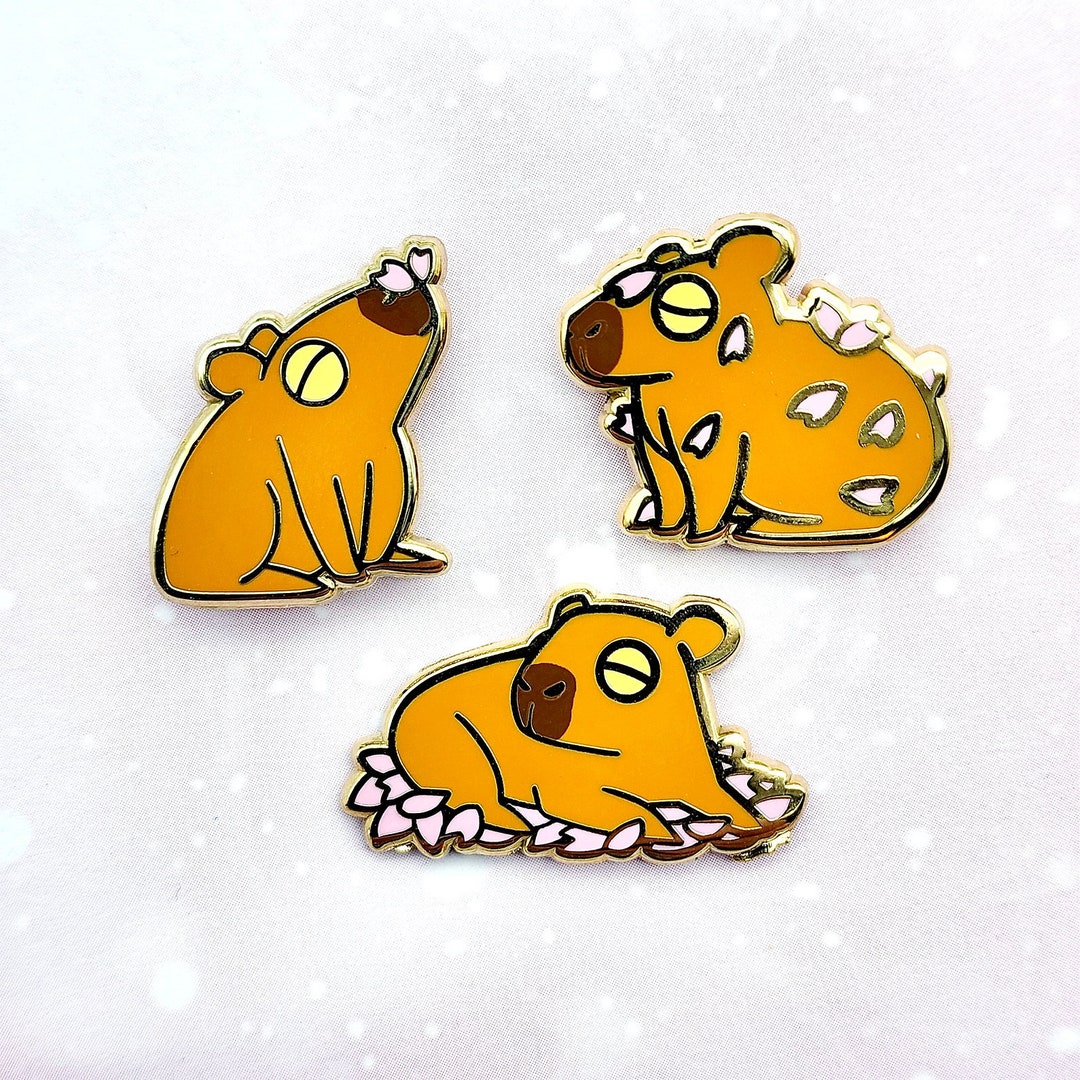 Sakura Capybara Mini Pin Set - Etsy