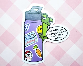 Crusty Water bottle Frog Vinyl Sticker