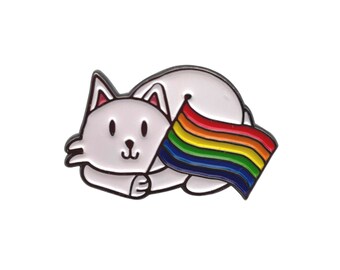 Pride Cat reversspeldbadge in emaille