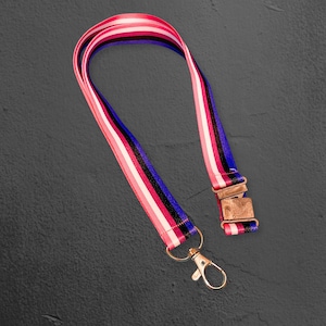 Genderfluid Pride Flag Lanyard (with Zinc Alloy Clip and Safety Catch)