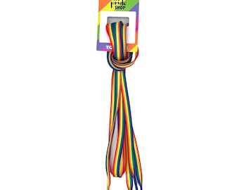 Rainbow Pride Shoelaces | 120 cm Flat Style Lace | Gay Pride Accessories | High Grade Polyester | LGBTQ+ Pride Event