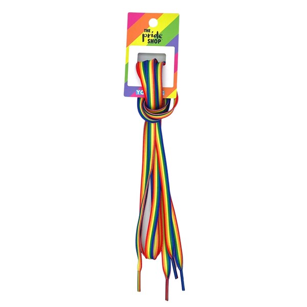 Rainbow Pride Shoelaces | 120 cm Flat Style Lace | Gay Pride Accessories | High Grade Polyester | LGBTQ+ Pride Event