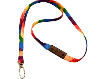LGBTQ Rainbow Gay Pride Flag Lanyard  (with Zinc Alloy Clip and Safety Catch)