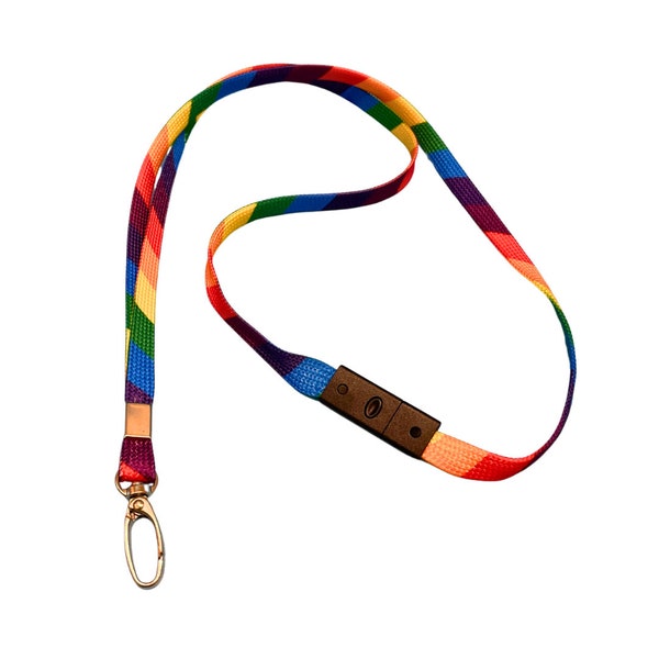 LGBTQ Rainbow Gay Pride Flag Lanyard  (with Zinc Alloy Clip and Safety Catch)