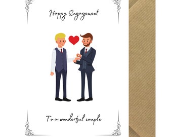 Happy Engagement To A Wonderful Couple Gay Engagement Card