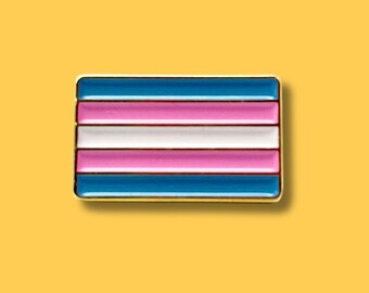 Transgender Pride Rectangle Lapel Pin Badge in Enamel