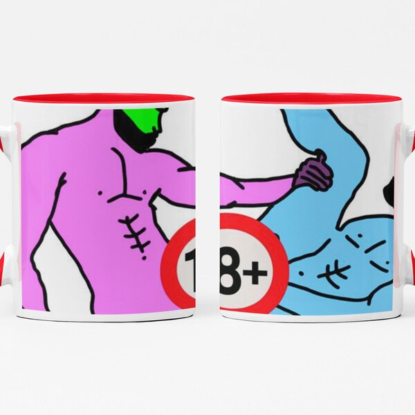 Gay Nude Erotic Sex Design Mug PURPLE/BLUE