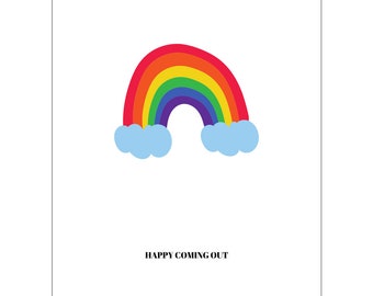 Happy Coming Out Rainbow Coming Out Card