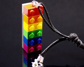 Rainbow LGBT+ Pride Brick Necklace