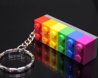 Rainbow LGBT+ Pride Brick Keyring