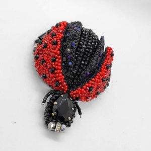 Ladybug Brooch,Ladybird Brooch,Insect Jewelry,Bug Brooch,Red Jewelry,Animal Brooch,Lucky Charm, Ladybug, Good Luck Charm, Handmade ladybug