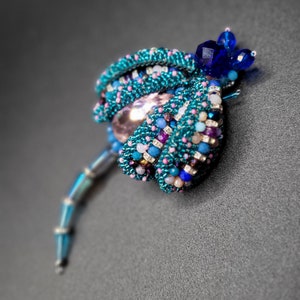 Handmade Dragonfly Brooch,Mystic Insect,Symbolic Jewelry,Ethereal Style,Etsy Seller,Beaded Fly brooch, Gift For Entomology,Vintage Dragonfly
