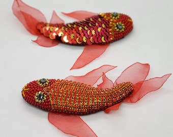 Rhinestone Crystal Fish Brooch: Mermaid Ocean Jewelry