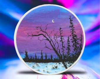 Purple Night Vinyl Waterproof Sticker