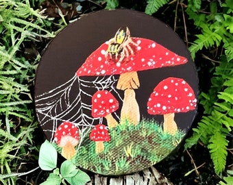 Spider Mushroom Magnet 3 inches