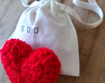 Hug in a Bag Love Gift Heart Love Token Wedding Gift Friend Handmade