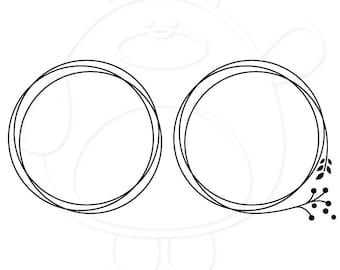 Circle Wire Frames - Circle Monogram Frames - Circle Frames - Svg, Png, Dxf and Eps 4 formats - Vector - Silhouette - Digital Download