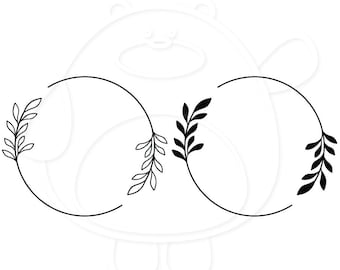 Leafy Wire Wreath - Leafy Wire Monogram Frames - Svg, Png, Dxf and Eps 4 formats - Vector - Silhouette - Digital Download