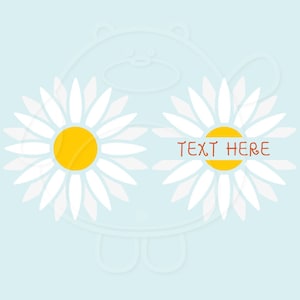 Daisy - Floral Name Tag - Flower Monogram - Svg, Png, Dxf and Eps 4 formats - Vector - Silhouette - Digital Download