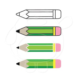Lápis - Lápis em camadas - Volta às aulas - Formatos Svg, Dxf, Png e Eps - Arquivo recortado - Clipart digital - Uso pessoal e comercial