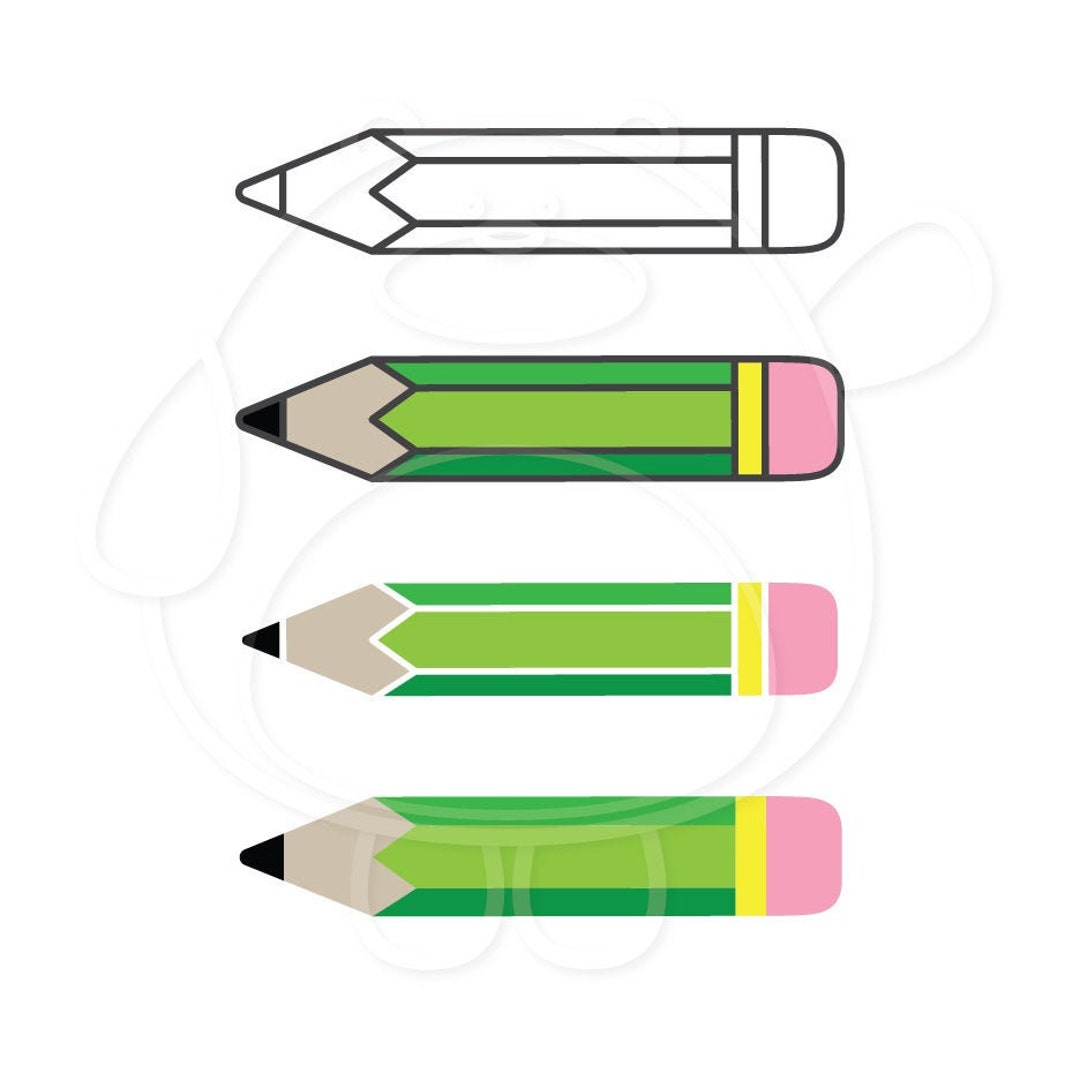 Pencil Pencil Layered Back to School Svg, Dxf, Png & Eps Formats Cut File  Digital Clipart Personal and Commercial Use 