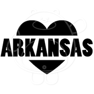 Arkansas met hart - Svg, Png, Dxf en Eps 4 formaten - staat Arkansas - Amerikaanse staat Svg - Arkansas Svg - Cricut/silhouet - digitale download