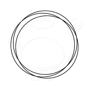 May include: A black and white outline of a circle with a double border.