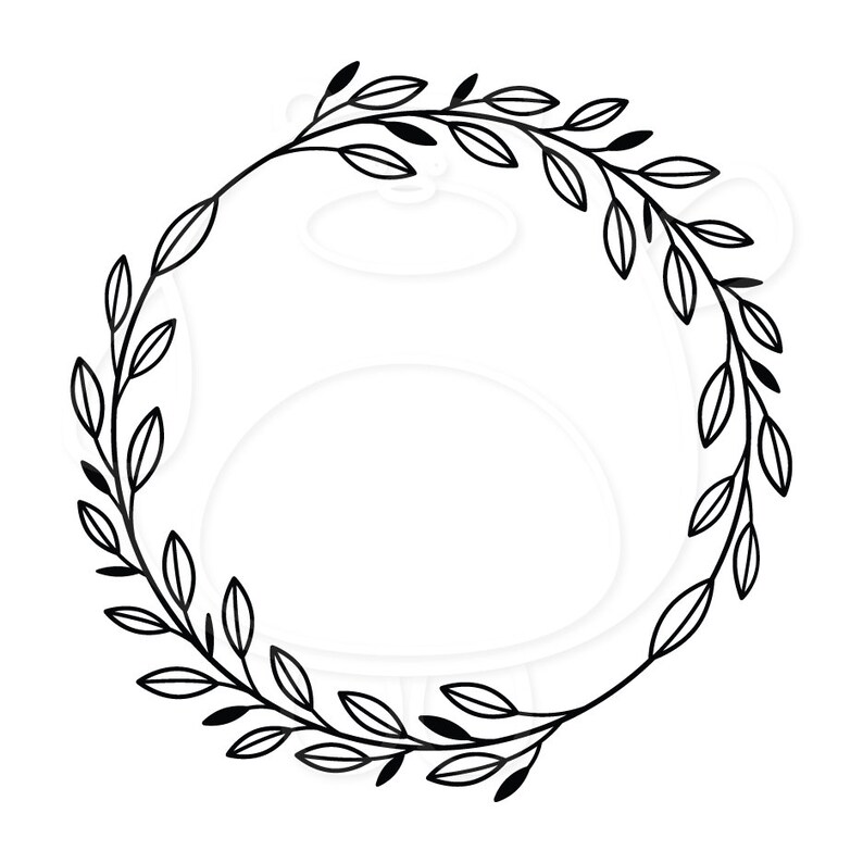 Download Decorative Leaf Wreath Leafy Wire Monogram Frames Svg | Etsy