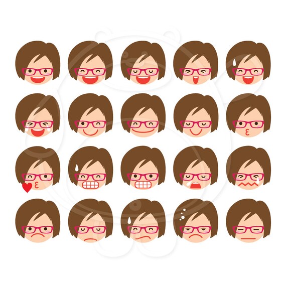 40 Blonde Girl Emojis Digital Clipart PNG Format Personal and Commercial Use
