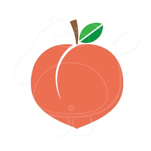 Peach Fruit Name Tag Peach Split Monogram Svg, Png, Dxf and Eps 4 formats Vector Silhouette Digital Download image 2