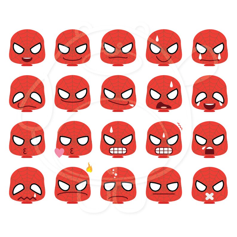 40 Spiderman Emojis Digital Clipart PNG Format Personal Etsy