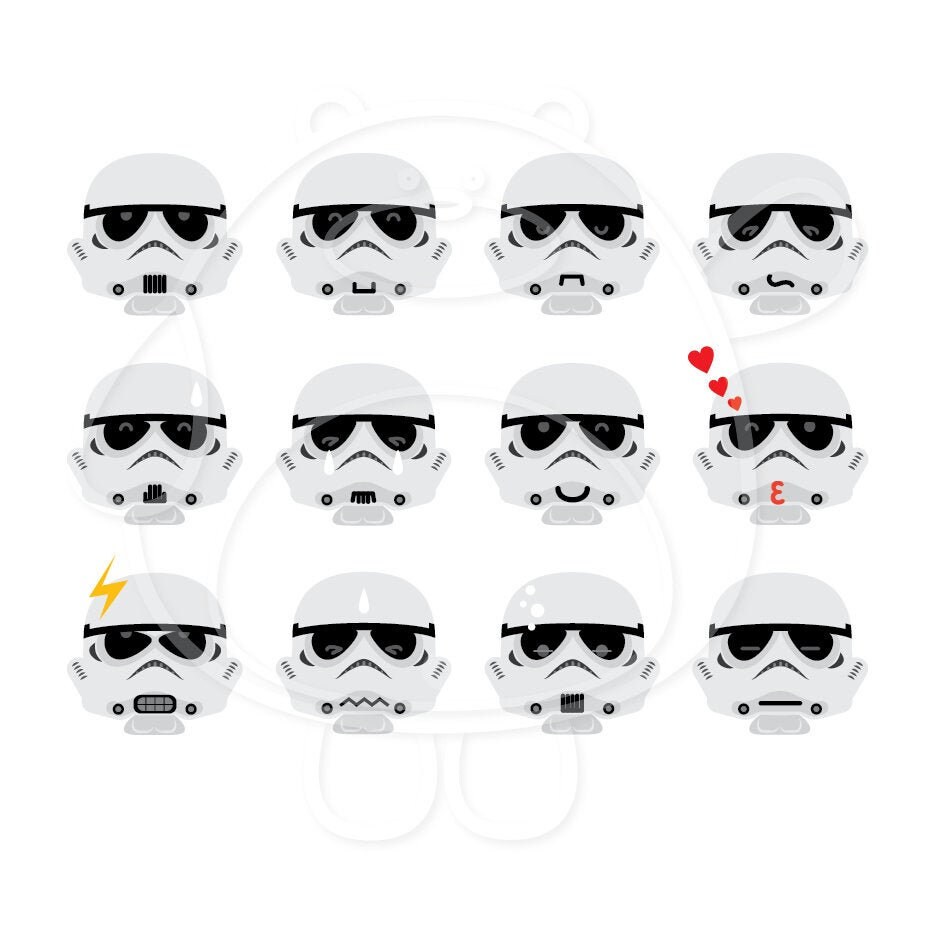 24 Storm Trooper Emojis Digital Clipart PNG Format Etsy