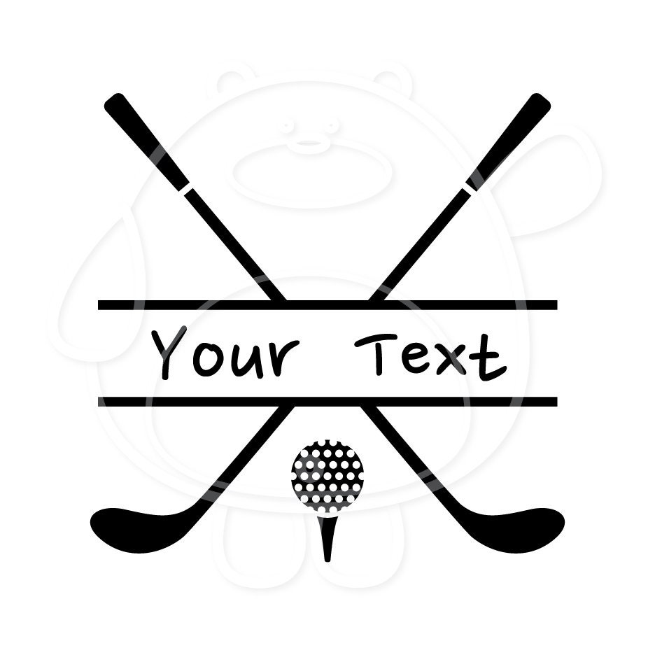 Golf Name Tag Golf Club Golf Ball Monogram Svg Vector Etsy