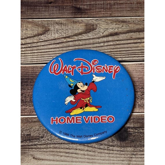 1986 Walt Disney Home Video Mickey Mouse 3" Pinback Button