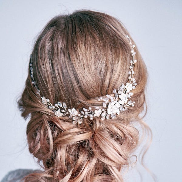 Bridal hair vine  Bridal hair piece Bridal headpiece Wedding hair vine Bridal hair accessories Flower hair vine Wedding hair piece