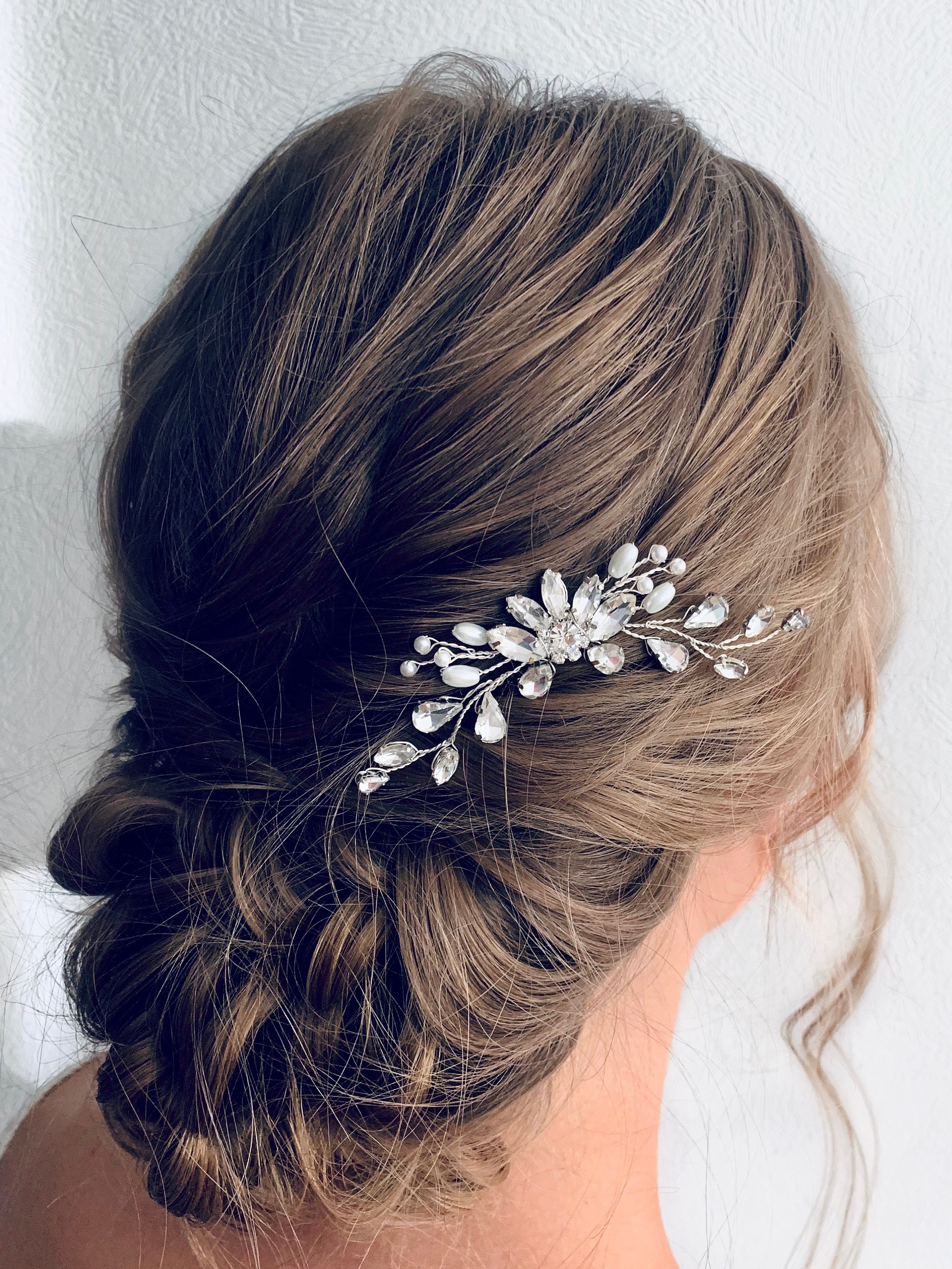 Bridal Hair Pin Bridal Crystal Hair Piece Small Hair Piece Etsy