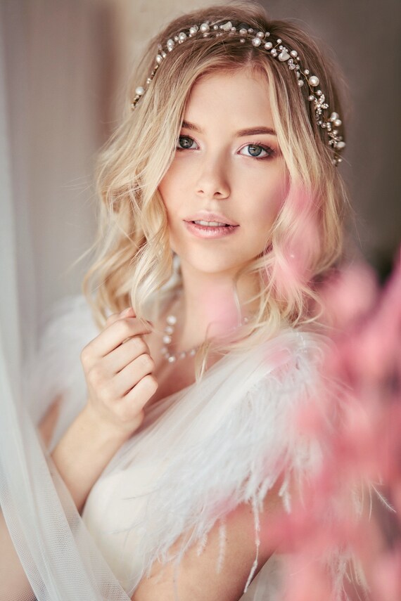 Bridal Pearl Headpiece Bridal Hair Vine Bridal Hair Piece Etsy