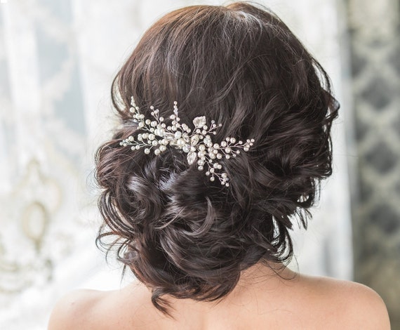 Bridal Hair Comb with Swarovski Pearls 