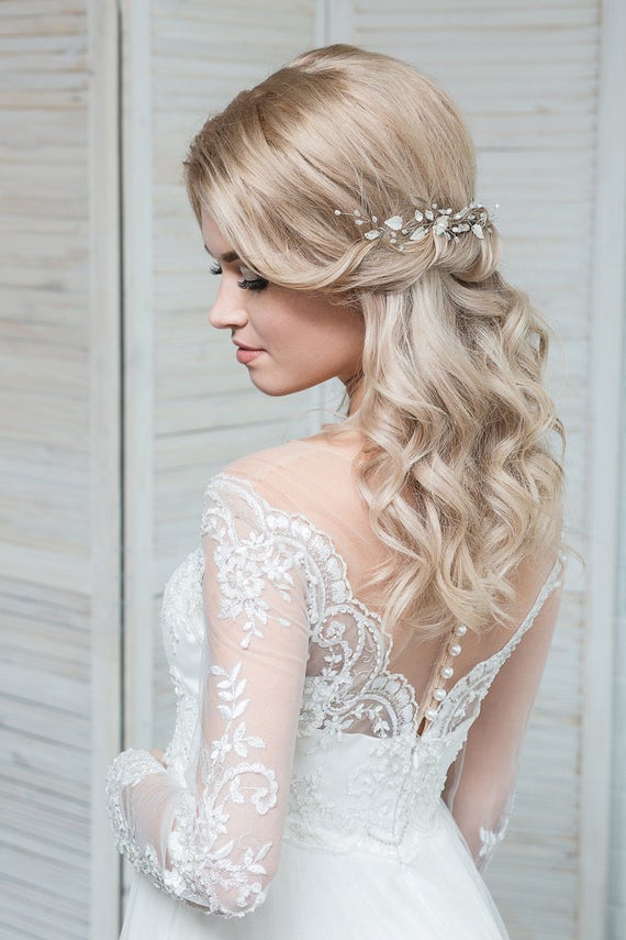 Bridal Hair Pin Prom Hair Piece Leaf Hair Piece Wedding Hair Etsy