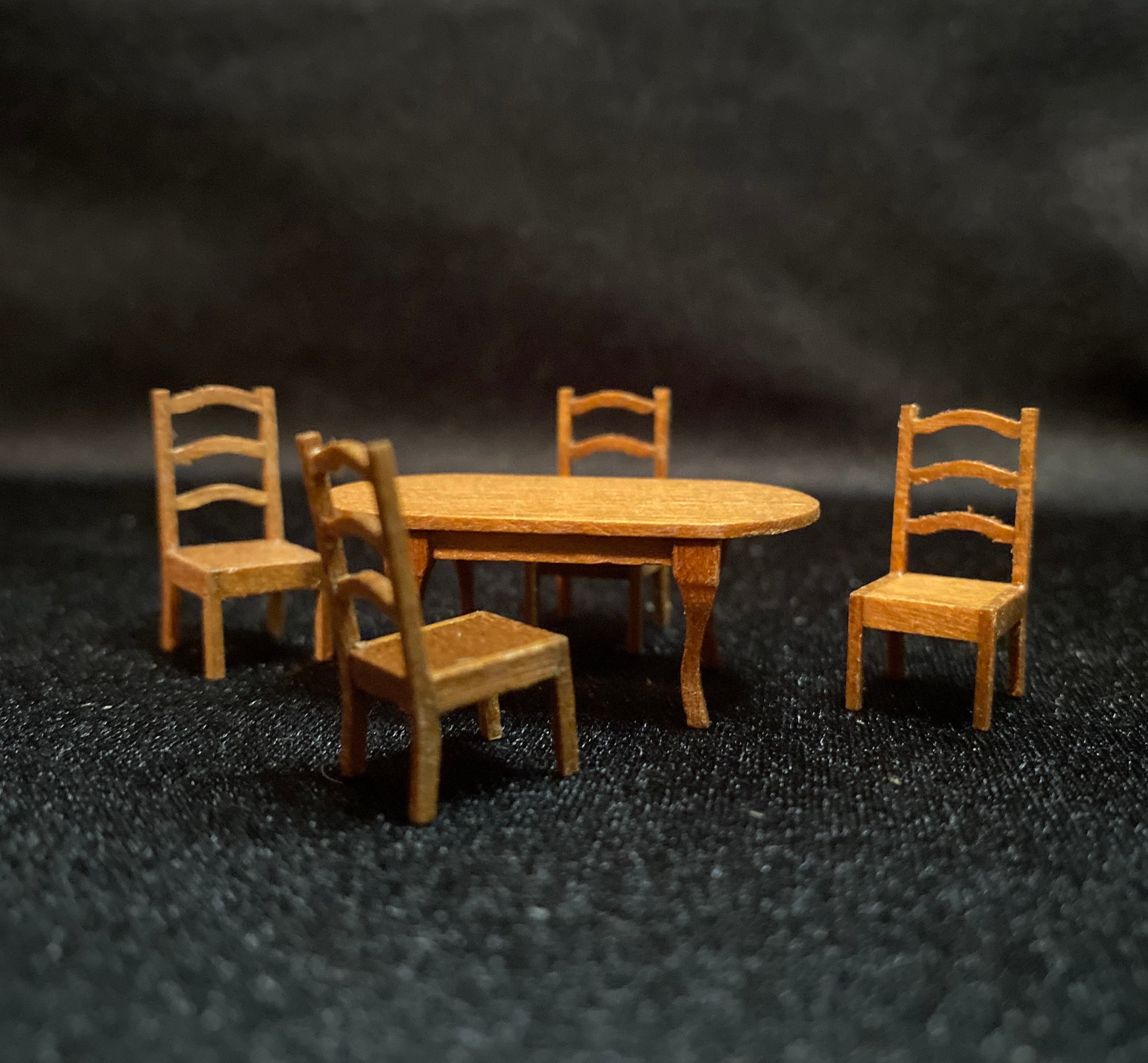 1/4 Scale Miniature Cherry Dining Table with Four Chairs | Etsy