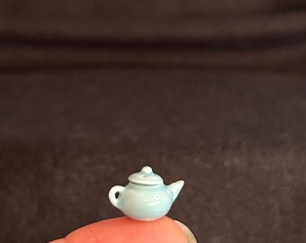 1/24 Scale Miniature Blue Chunky Teapot