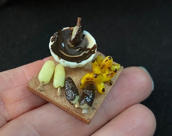 1” Scale Miniature Chocolate Covered Bananas Prep