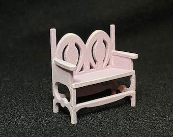 1/24 Scale Miniature Lavender Bench