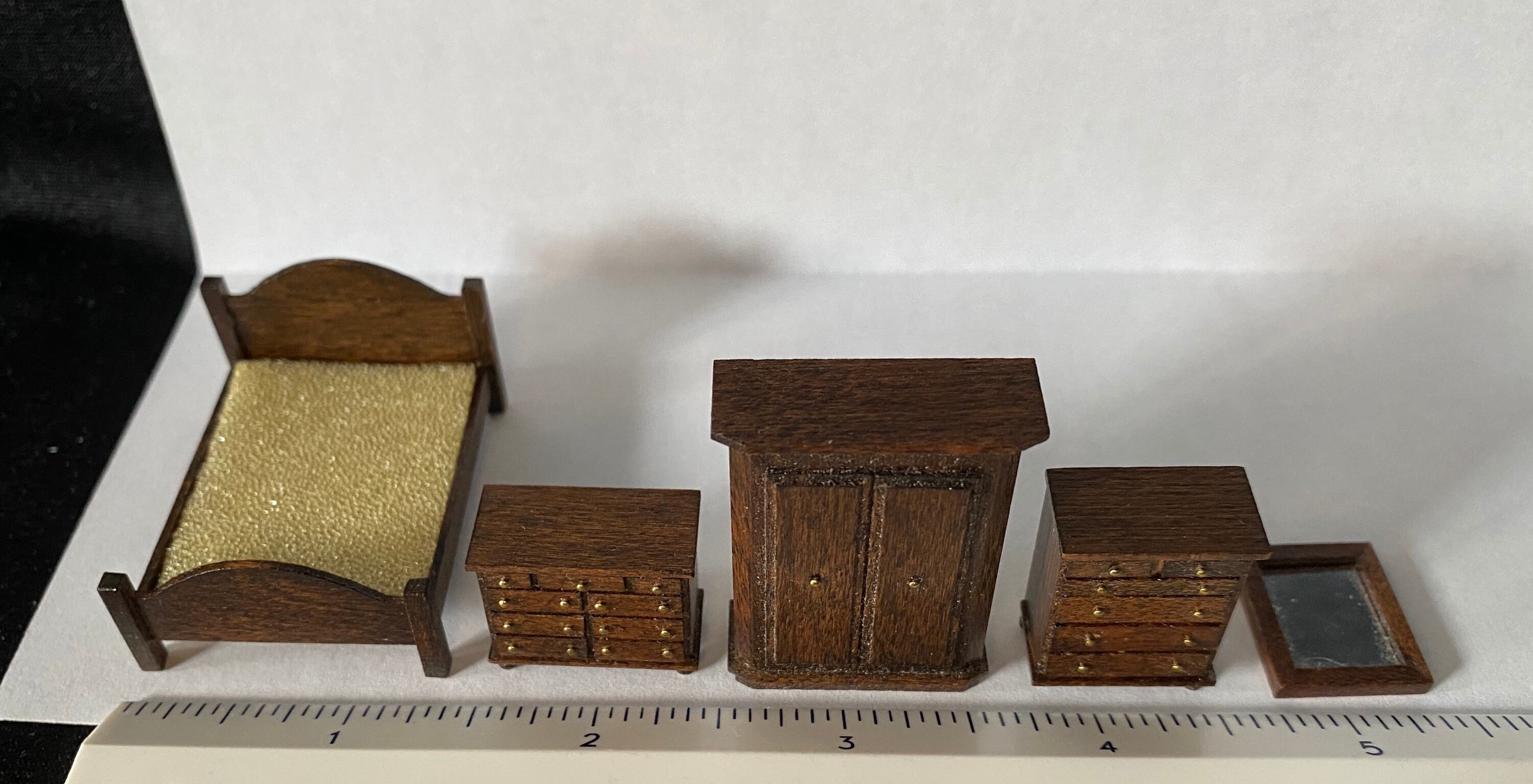 1/4 Scale Miniature Walnut 5 Piece Bedroom Set | Etsy
