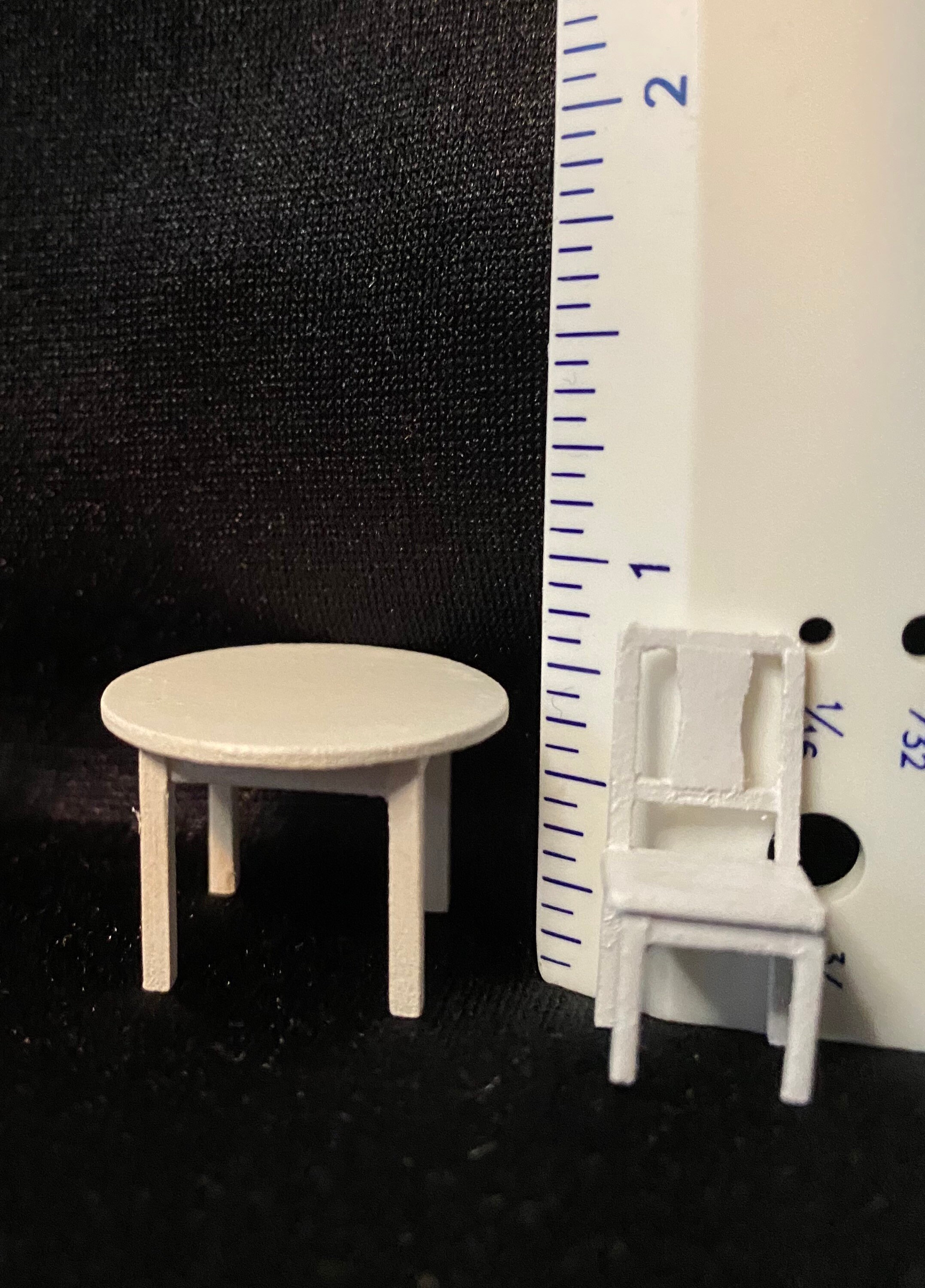 1/4 Scale Miniature White Round Table with Four Chairs | Etsy