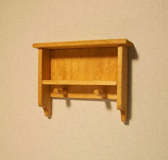 24 in. Wood Double-Shelf with Hooks