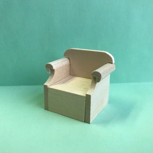 1/24 Scale Miniature Overstuffed Chair KIT image 1