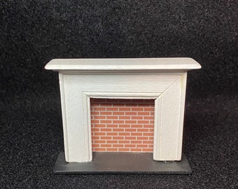 1/24 Scale Miniature White Fireplace