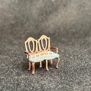 1/48 Scale Miniature Bench with Needlework