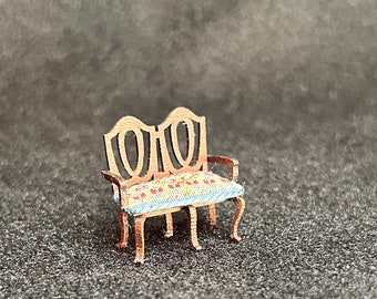 1/48 Scale Miniature Bench with Needlework